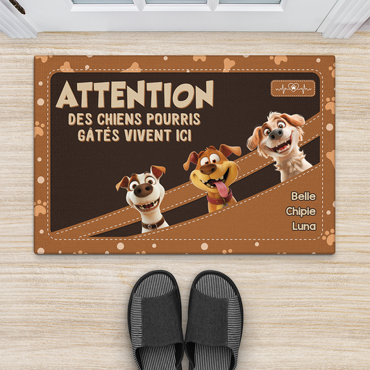 4011DFR2 tapis personnalise des chiens pourris gates design cuir 4011d5n3c