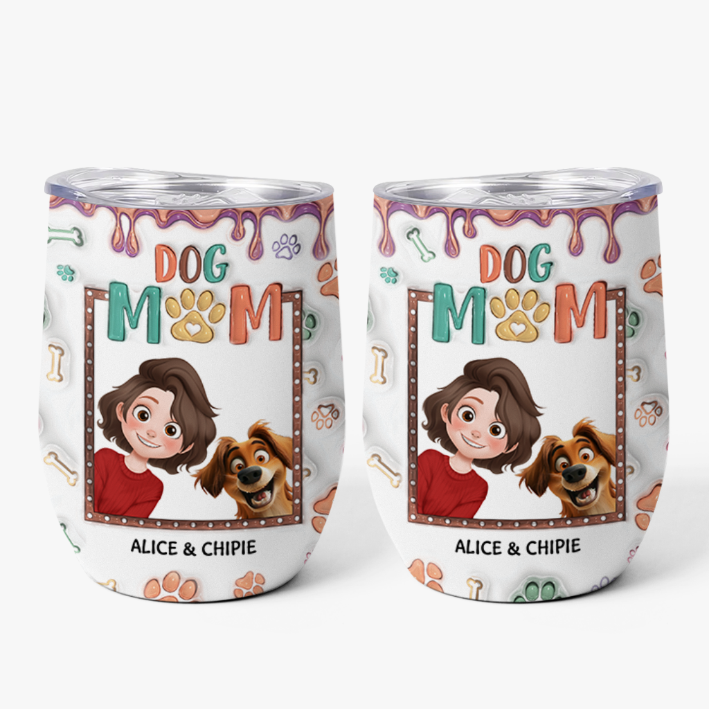 Maman Chien Mignonne 3D - Cadeau Personnalisé | Mug Isotherme 355ml