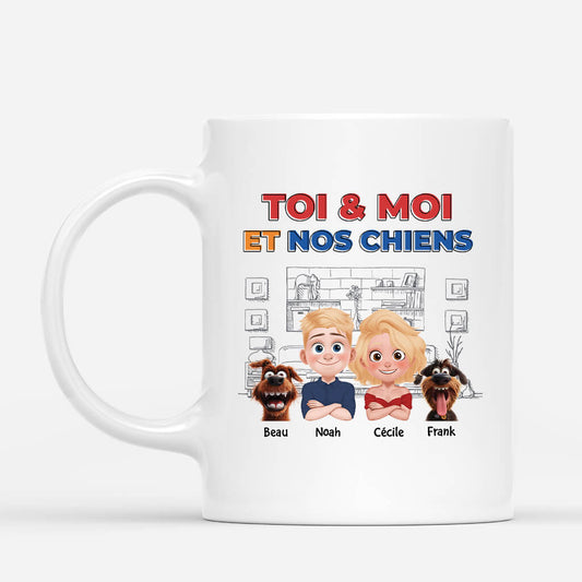 4038MFR1 mug personnalise chien toi moi design cartoon 4038MKH0C