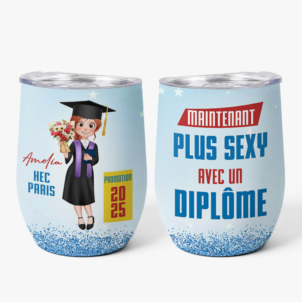 Maintenant Plus Sexy Avec Un Diplôme - Cadeau Personnalisé | Mug Isotherme 355ml Pour Femme