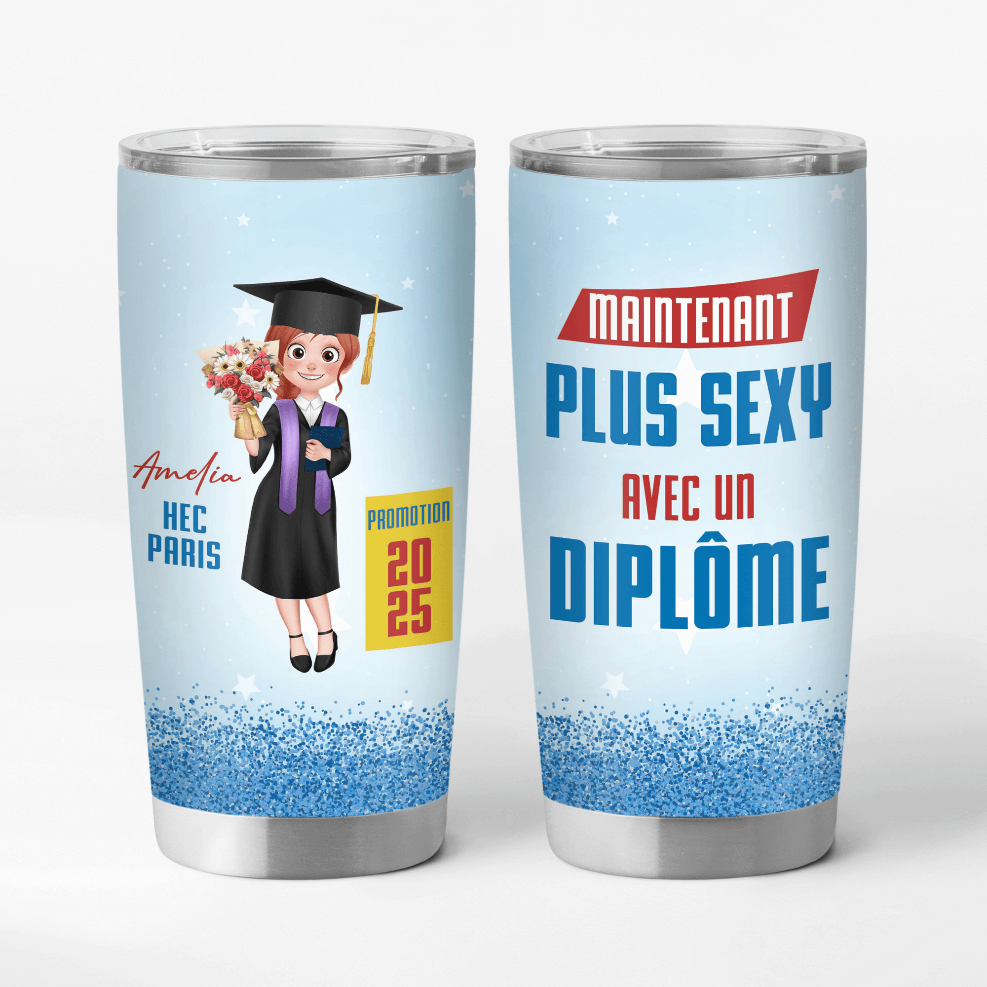 Félicitation Diplôme - Mug Isotherme 590ml Personnalisé Humoristique
