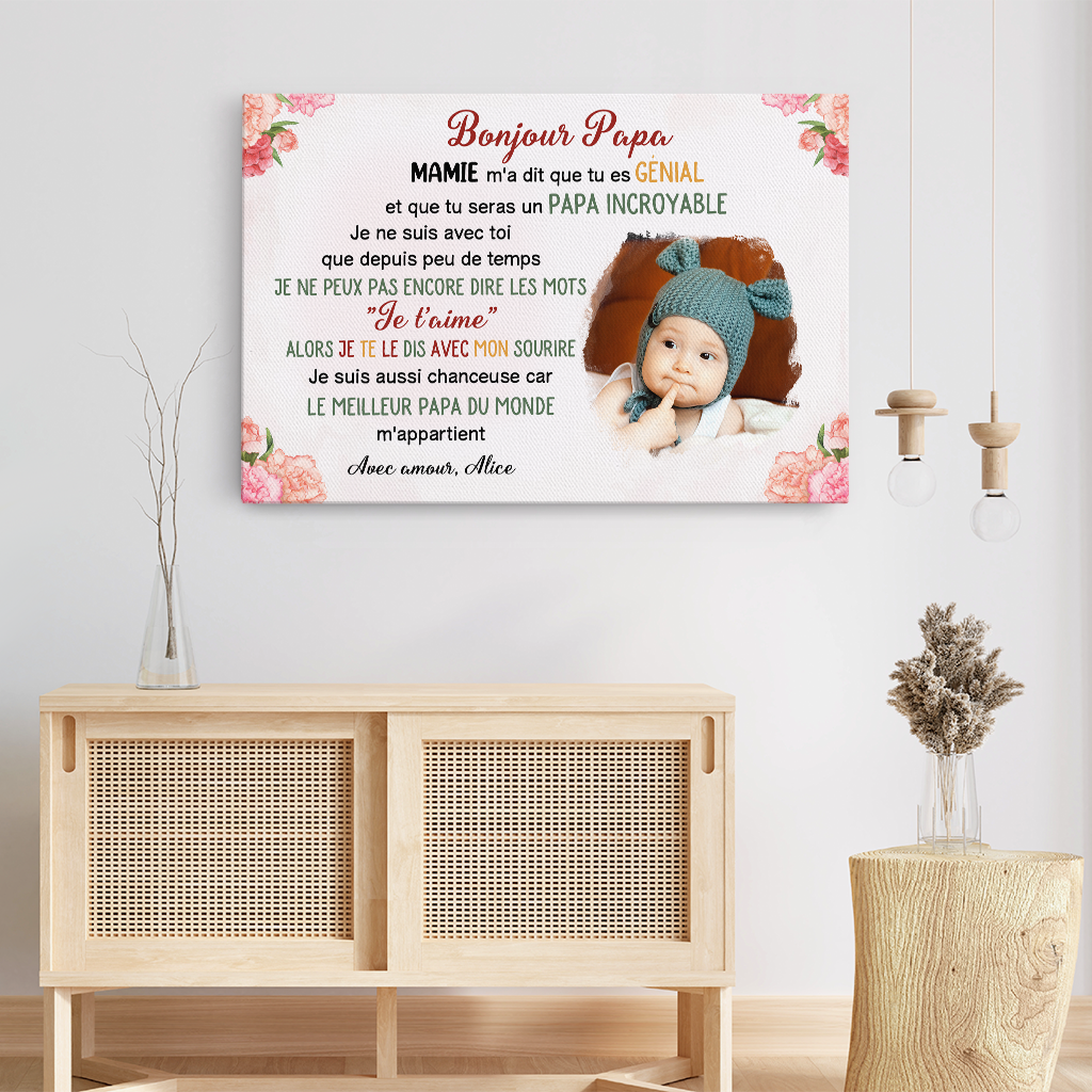 4055CFR3 toile personnalisee bonjour papa avec photo 4055c8n5b_e99eb0a3 01fa 42b8 aa6c 43728c02a6ee