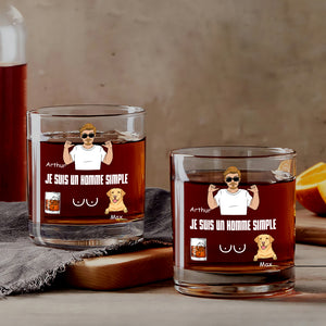 4063IFR1 verre a whisky personnalise avec chien homme simple 4063i5l8c