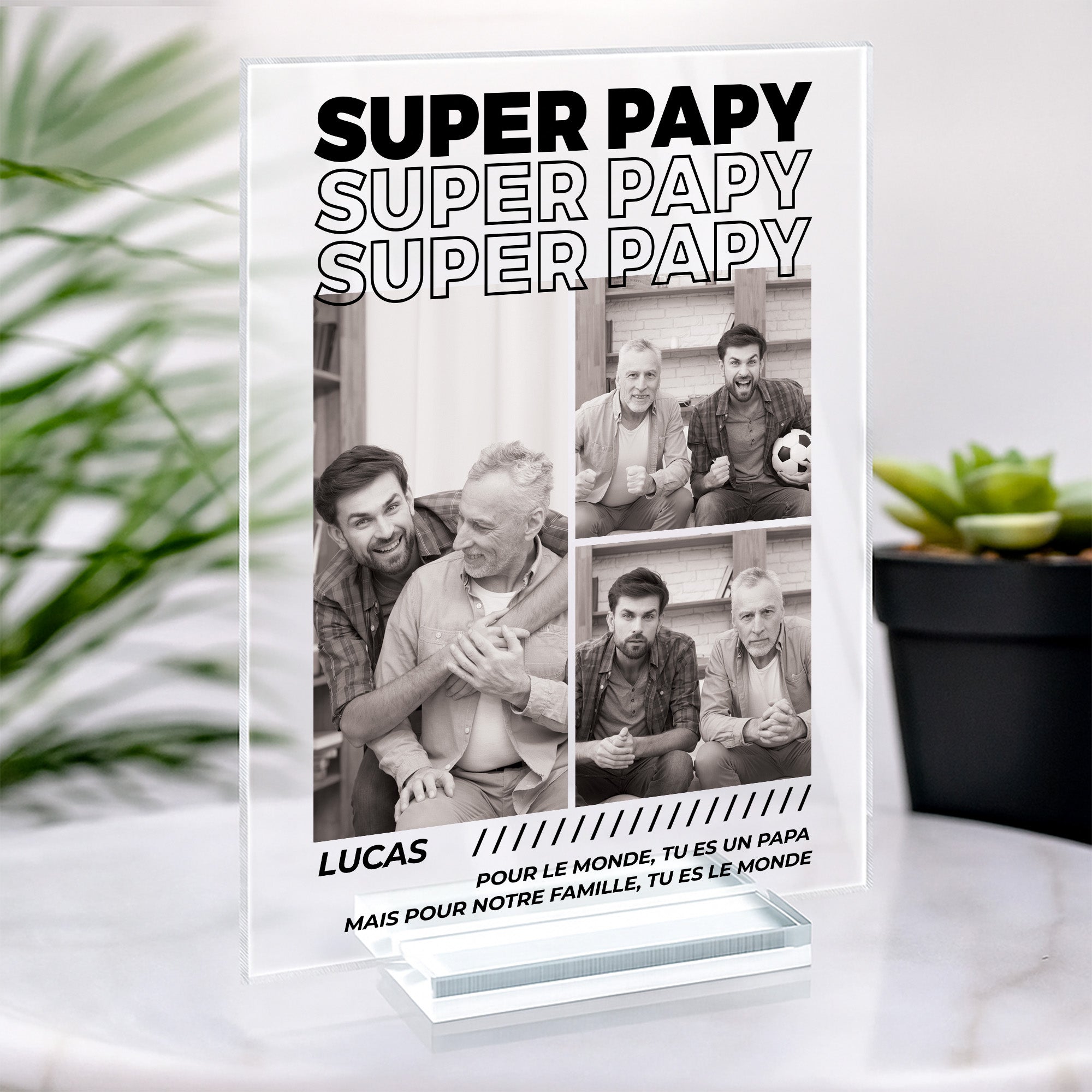 4065RFR2 meilleur papa plaque en acrylique personnalisee avec photo 4065rtm5b