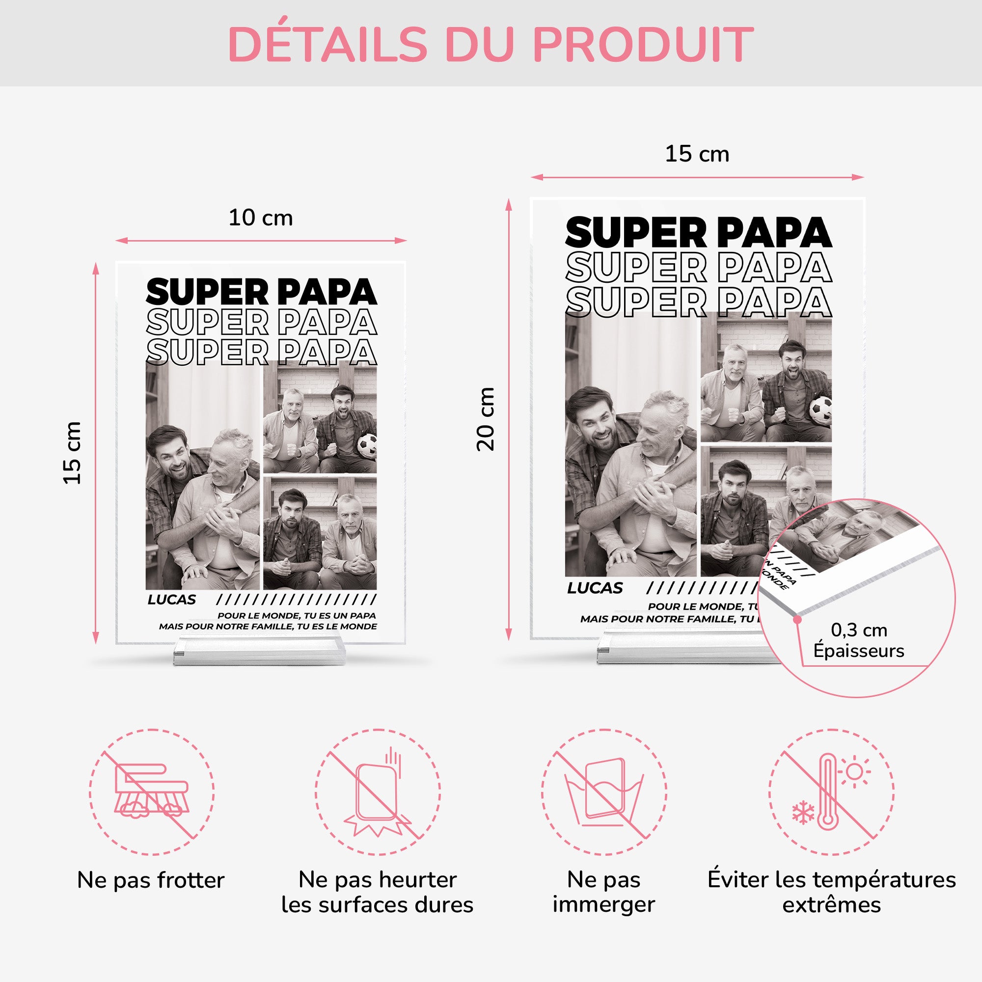 4065RFR4 meilleur papa plaque en acrylique personnalisee avec photo 4065rtm5b