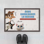 4066DFR1 paillasson chat personnalise nous gouvernons la maison design humour 4066d9t5d