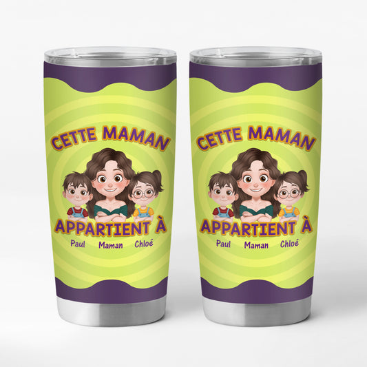 4073TFR1 effet dimpression 3d mug isotherme 590ml personnalise ce papa appartient a vert et violet 4073t3i0a