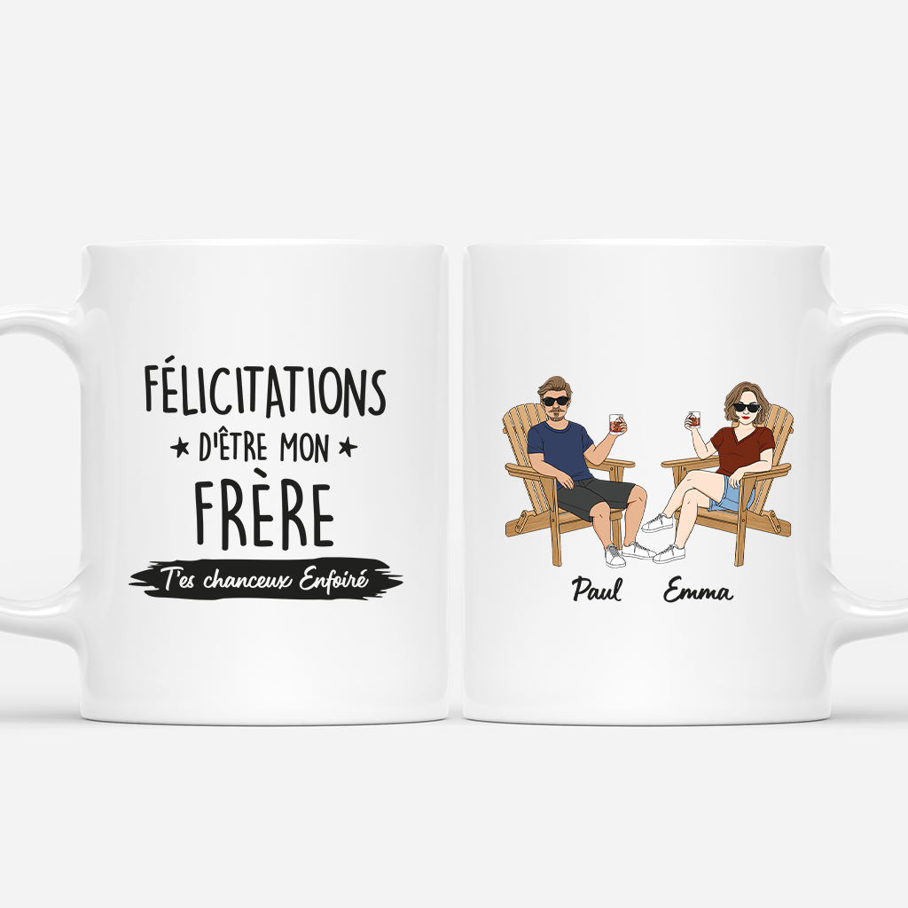 Félicitations d’Être Mon Frère/ Ma Sœur - Cadeau Personnalisé | Mug Pour Famille