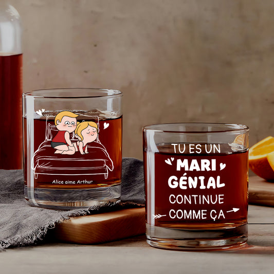 4086IFR1 verre a whisky personnalise pour couple mari genial  femme geniale 4086ikl8g