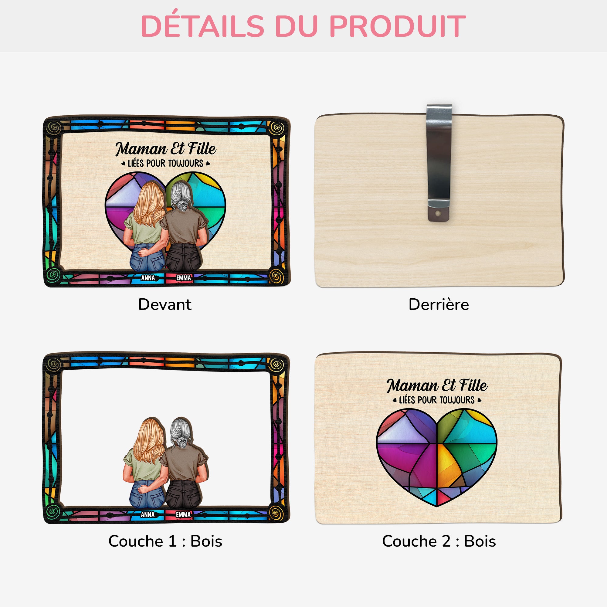 4087GFR3 clip pare soleil de voiture personnalise maman et fille 4087gkh5a