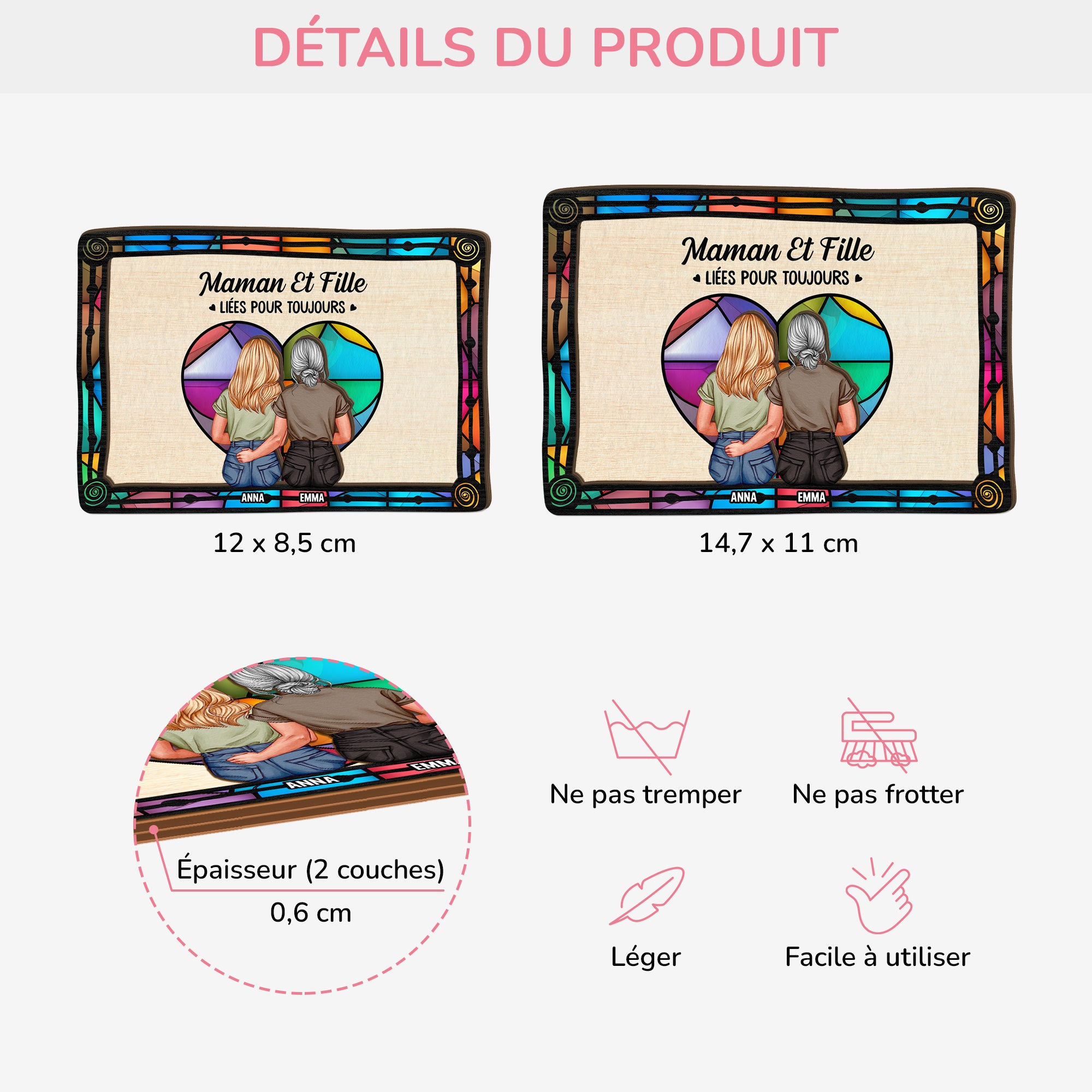 4087GFR4 clip pare soleil de voiture personnalise maman et fille 4087gkh5a