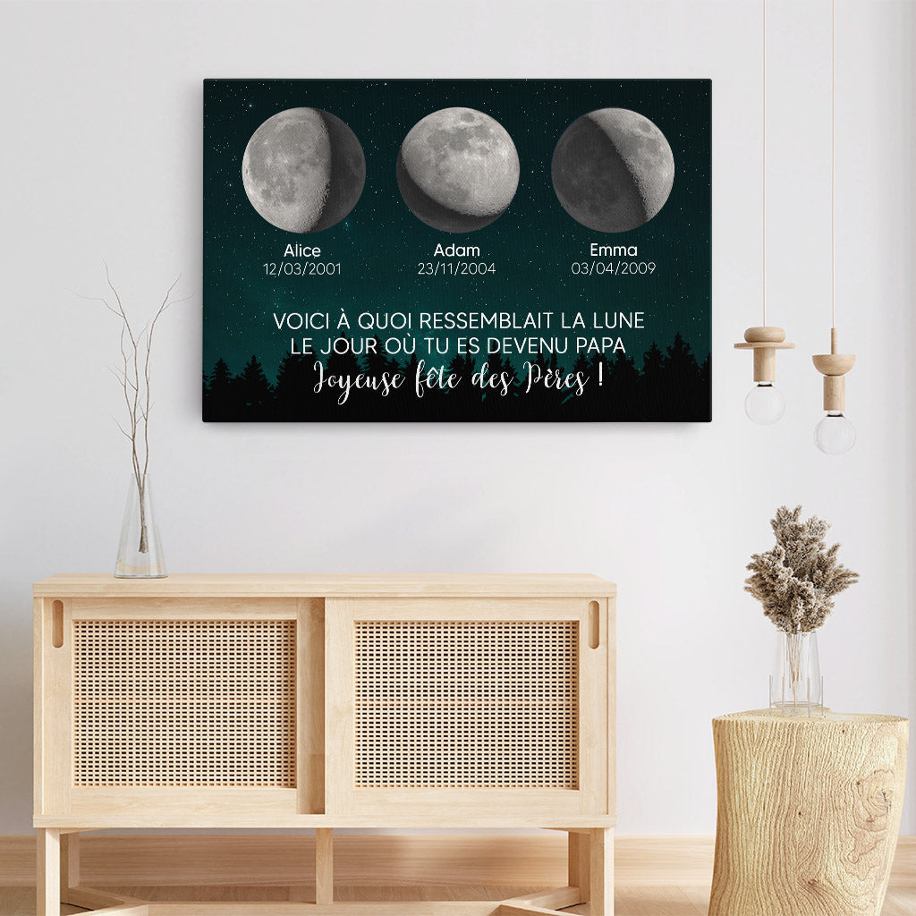 4105CFR3 toile personnalisable pour papa voici a quoi ressemblait la lune 4105c8b5b
