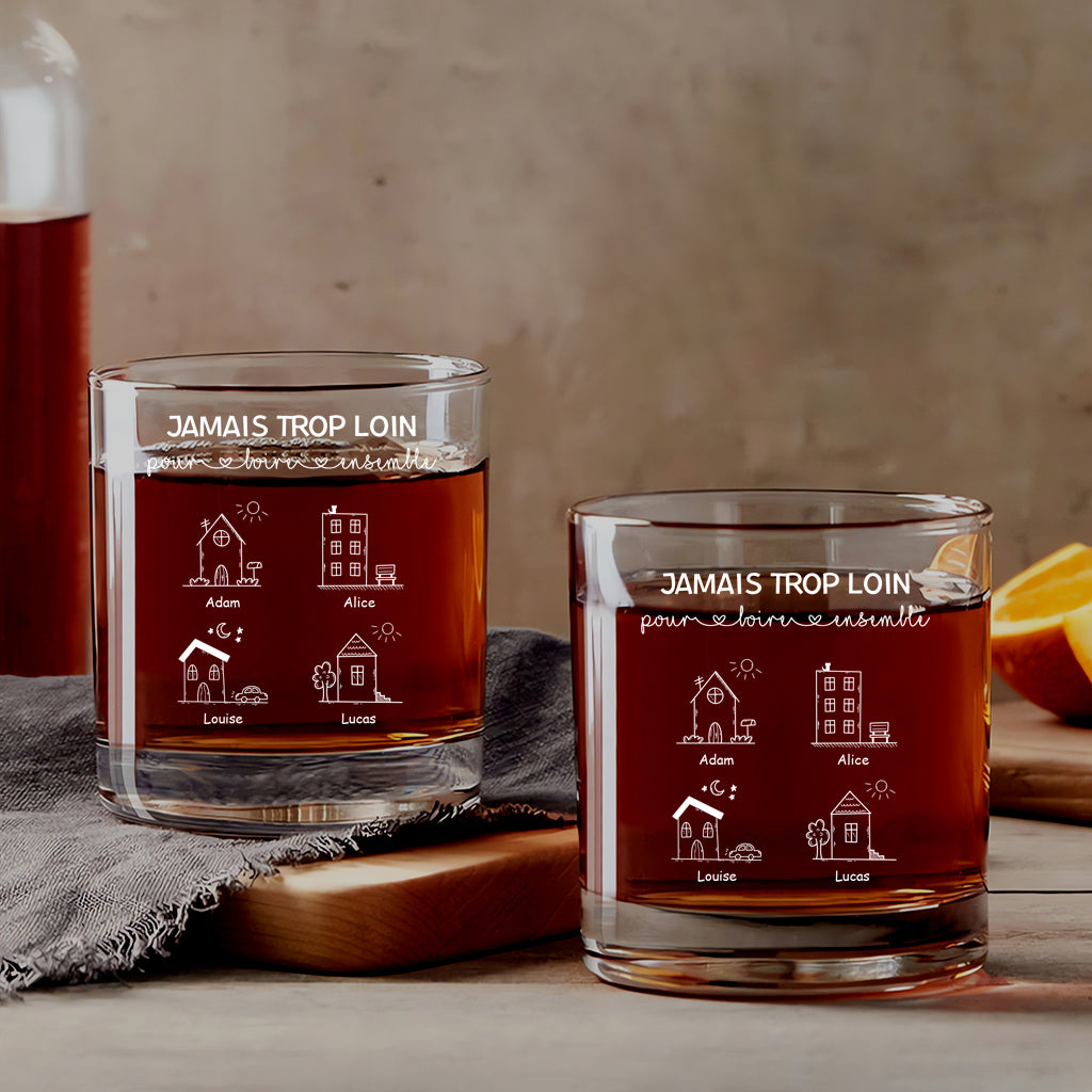 Jamais Trop Loin Pour Boire Ensemble - Cadeau Personnalisé | Verre À Whisky Pour Meilleure Amie