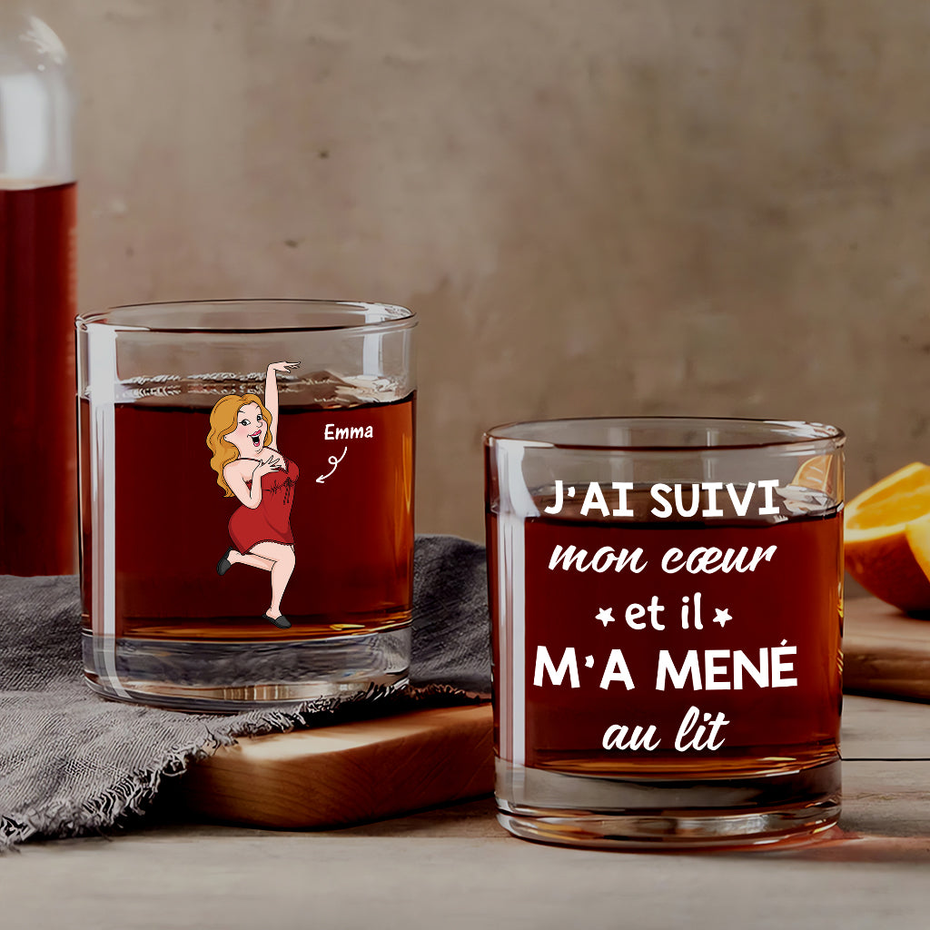 Mon Cœur M’a Mené Au Lit - Cadeau Personnalisé | Verre À Whisky Pour Femme