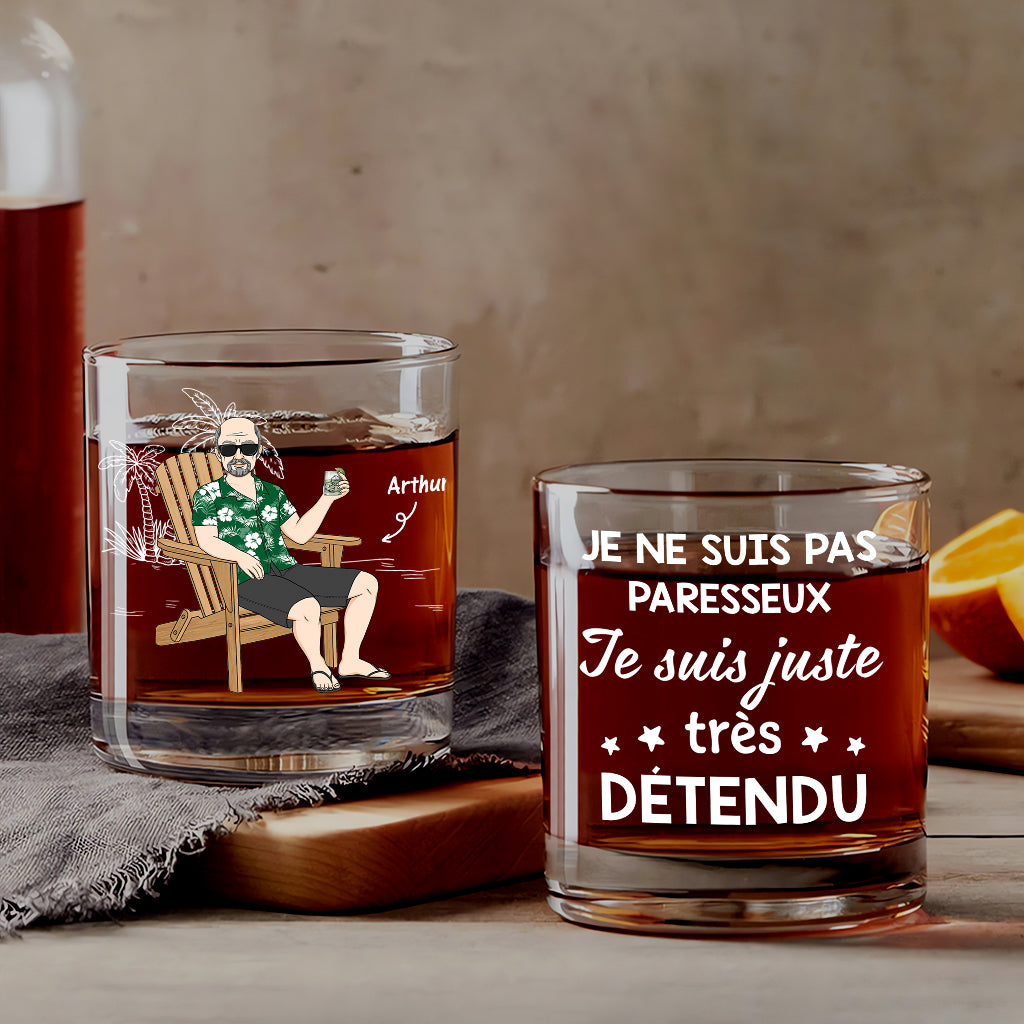 4114IFR2 verre a whisky personnalise femme je ne suis pas paresseuse 4114i5l8a
