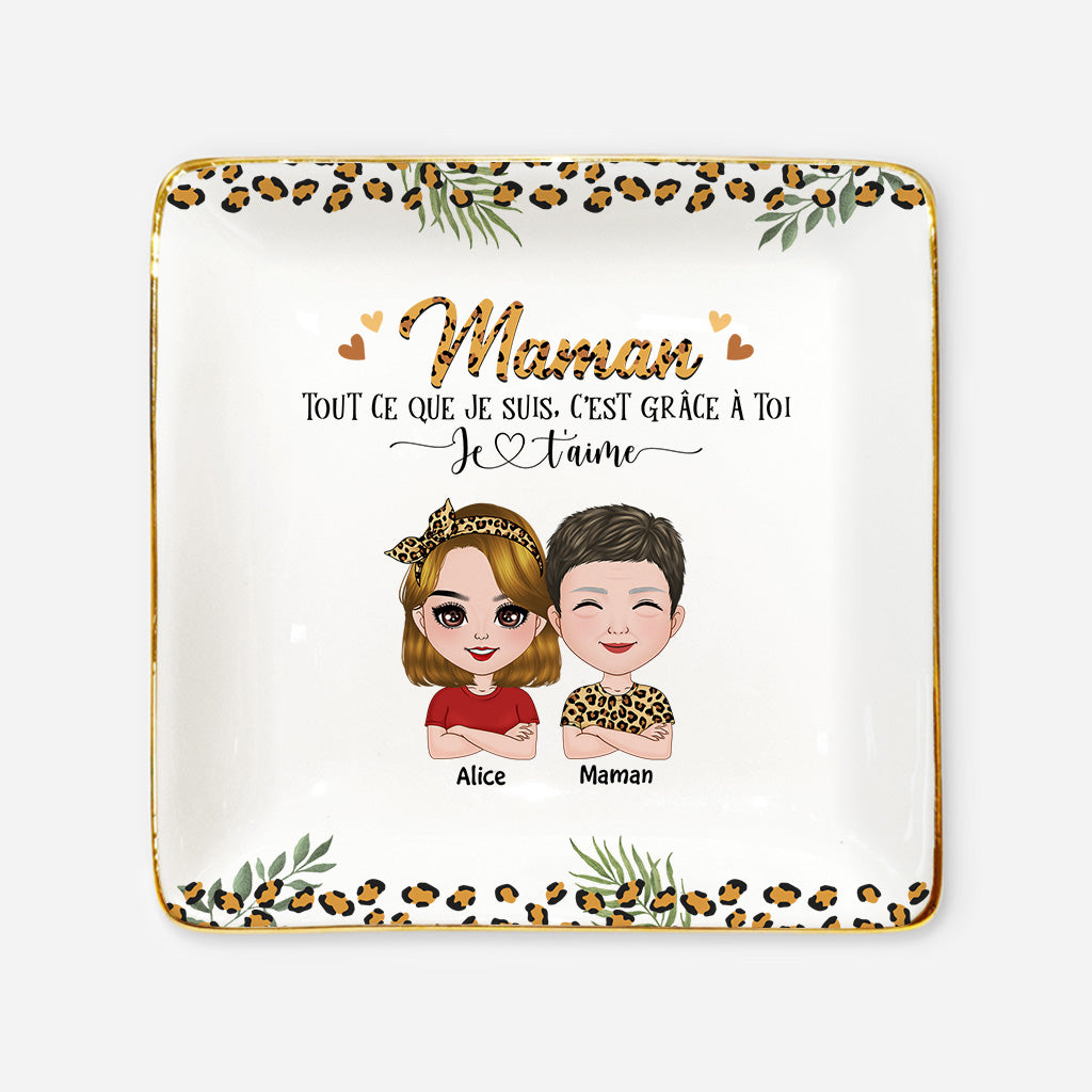 41252FR1 coupelle a bijoux personnalisee cest grace a maman version leopard 41252tt8a