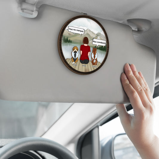 4129GFR2 clip pare soleil de voiture tu me manques cadeau commomeratif chien 4129gtl0c