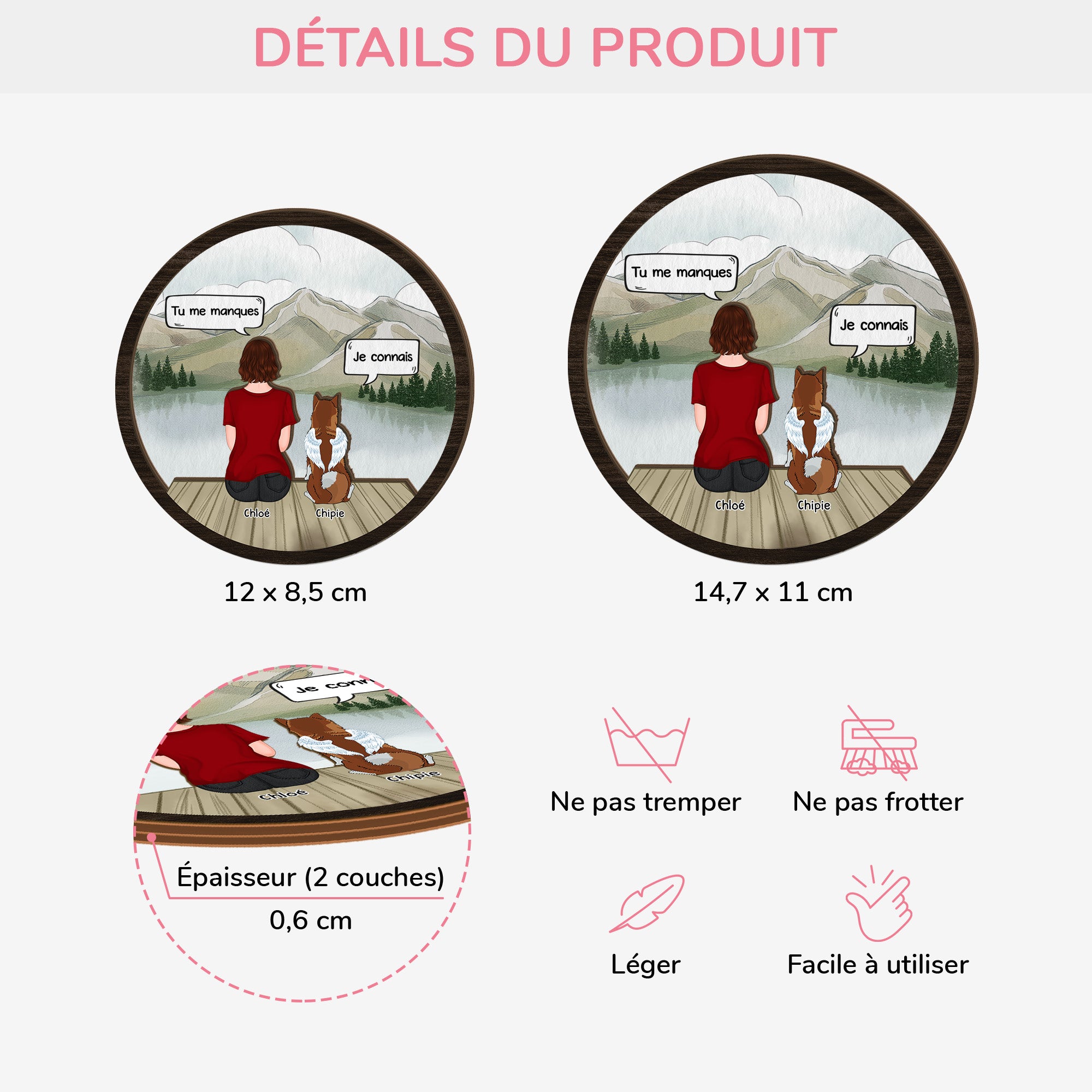 4129GFR4 clip pare soleil de voiture tu me manques cadeau commomeratif chien 4129gtl0c