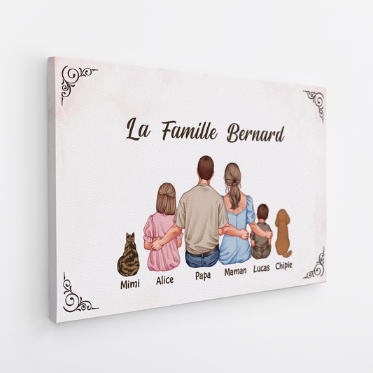 4130CFR2 toile personnalisee avec parents la famille vue de dos 4130c