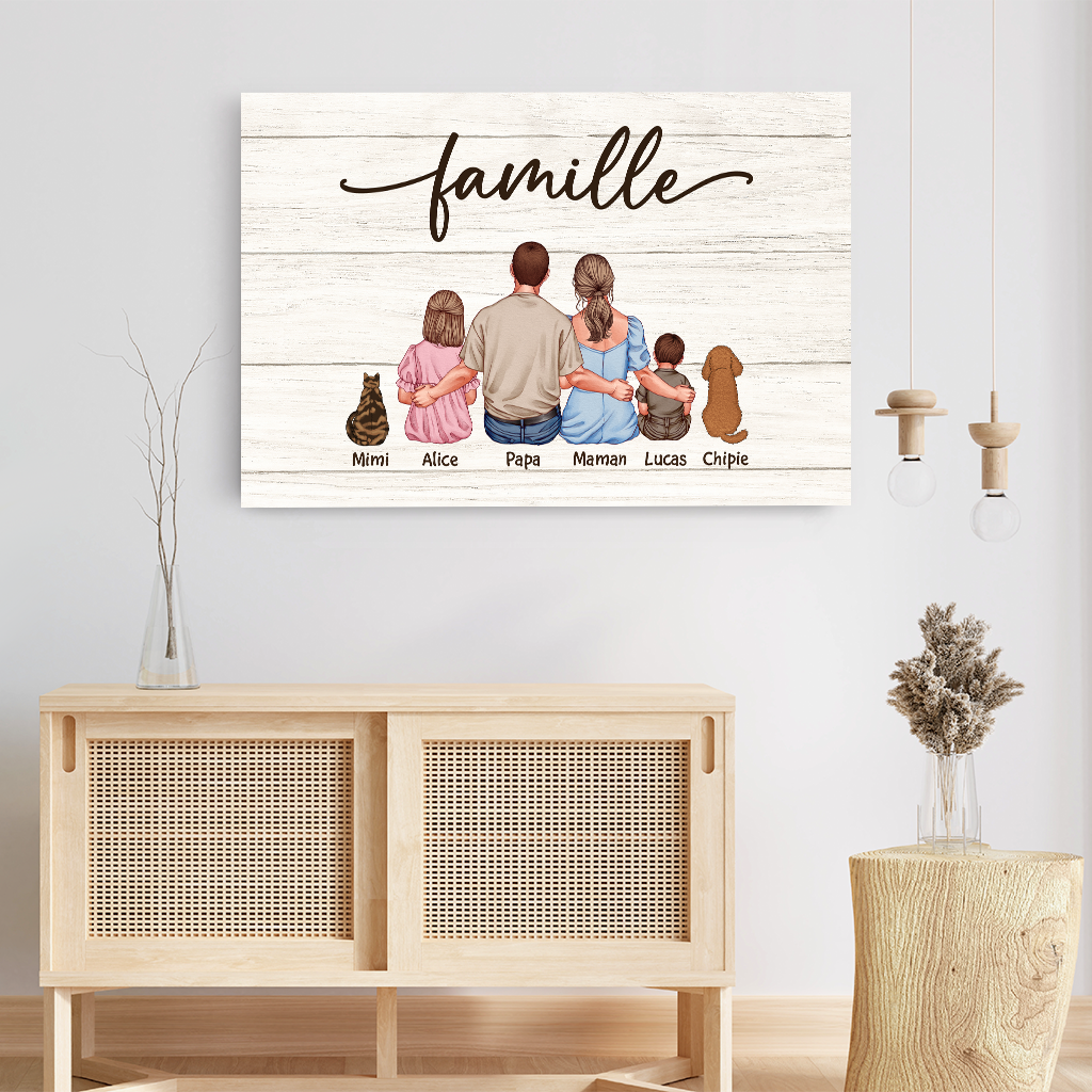 4130CFR3 toile personnalisee avec parents la famille vue de dos 4130c