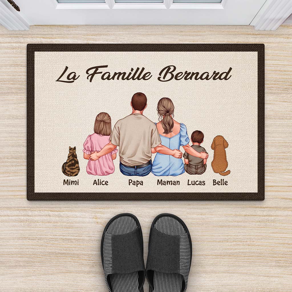 4130DFR2 paillasson personnalise famille vue de dos 4130d6t5i