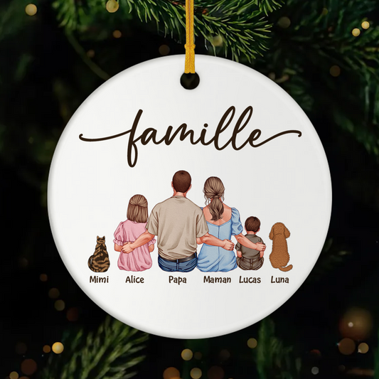 4130OFR1 ornement ceramique personnalise avec parents la famille vue de dos 4130o6t5i