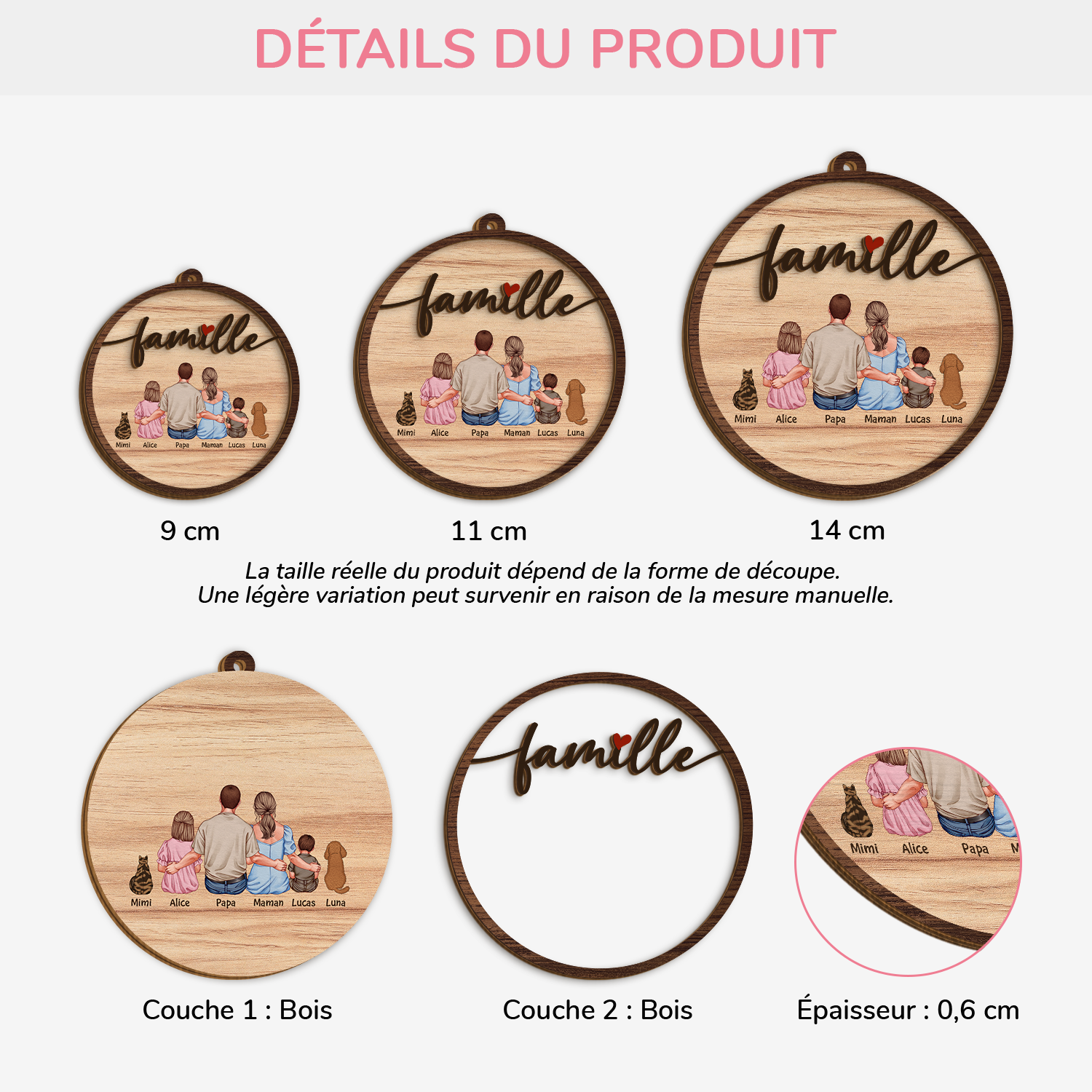 4130OFR3 ornement en bois a 2 couches personnalise famille la famille vue de dos 4130o6t5a_a9652732 b95c 48f3 b1df 2392d6f43217