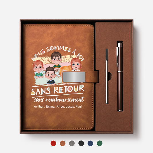 4143MFR1 coffret carnet cuir personnalise_ imprime uv maman papa_ nous sommes a toi 4143mott5a