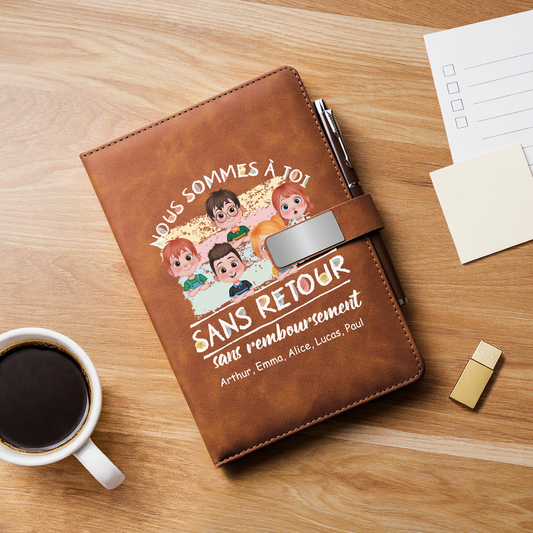 4143MFR2 coffret carnet cuir personnalise_ imprime uv maman papa_ nous sommes a toi 4143mott5a