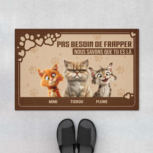 4153DFR1 paillasson chien personnalise pas besoin de frapper design cartoon 4153d5t5c_ed6da29d 7c47 41c2 a5dc d8e96f55965a