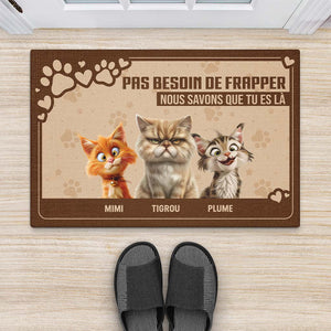 4153DFR2 paillasson chien personnalise pas besoin de frapper design cartoon 4153d5t5c_a53a3bf9 f365 4186 91ab 938855452c42