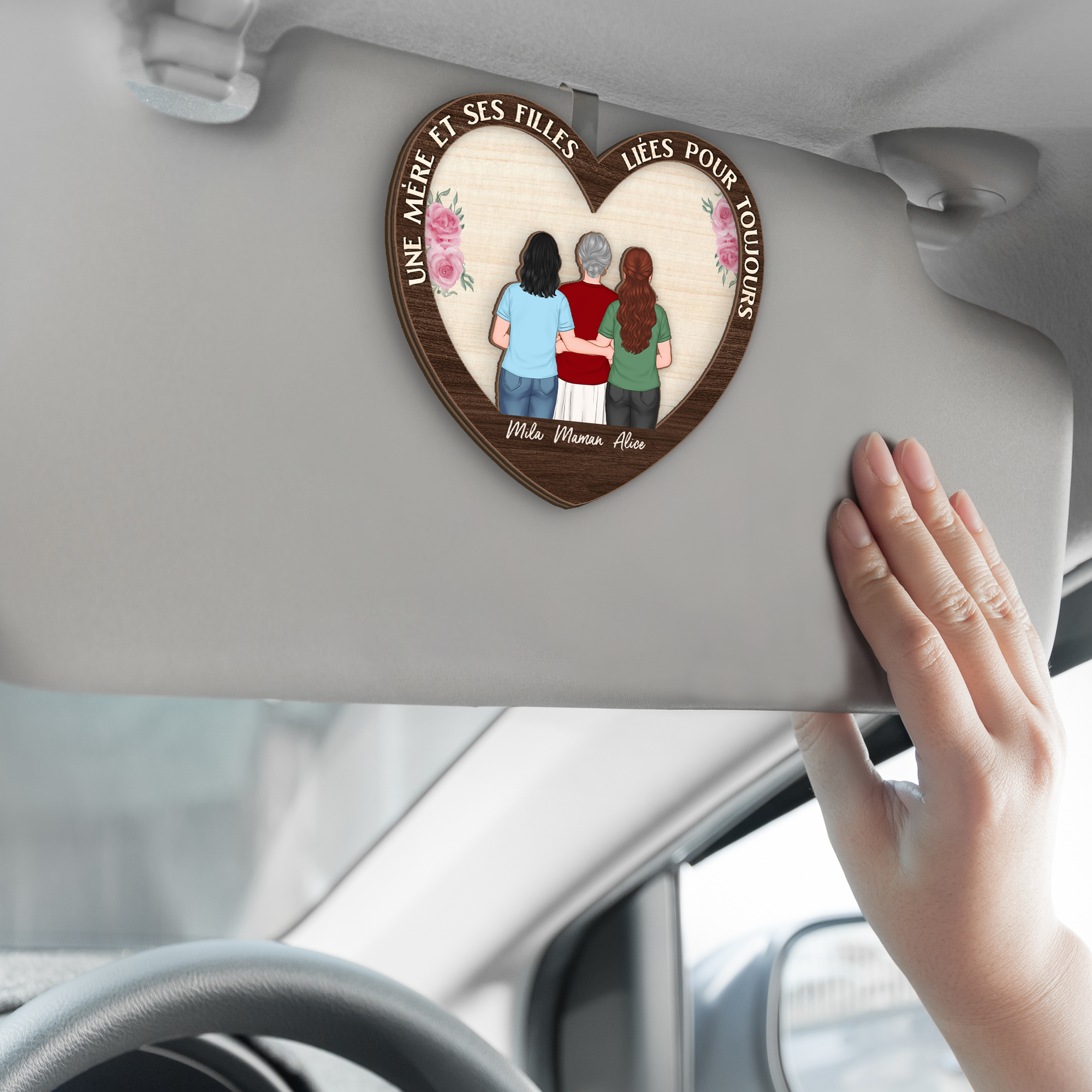 4157GFR2 clip pare soleil de voiture personnalise mere et fille 4157g3t0a