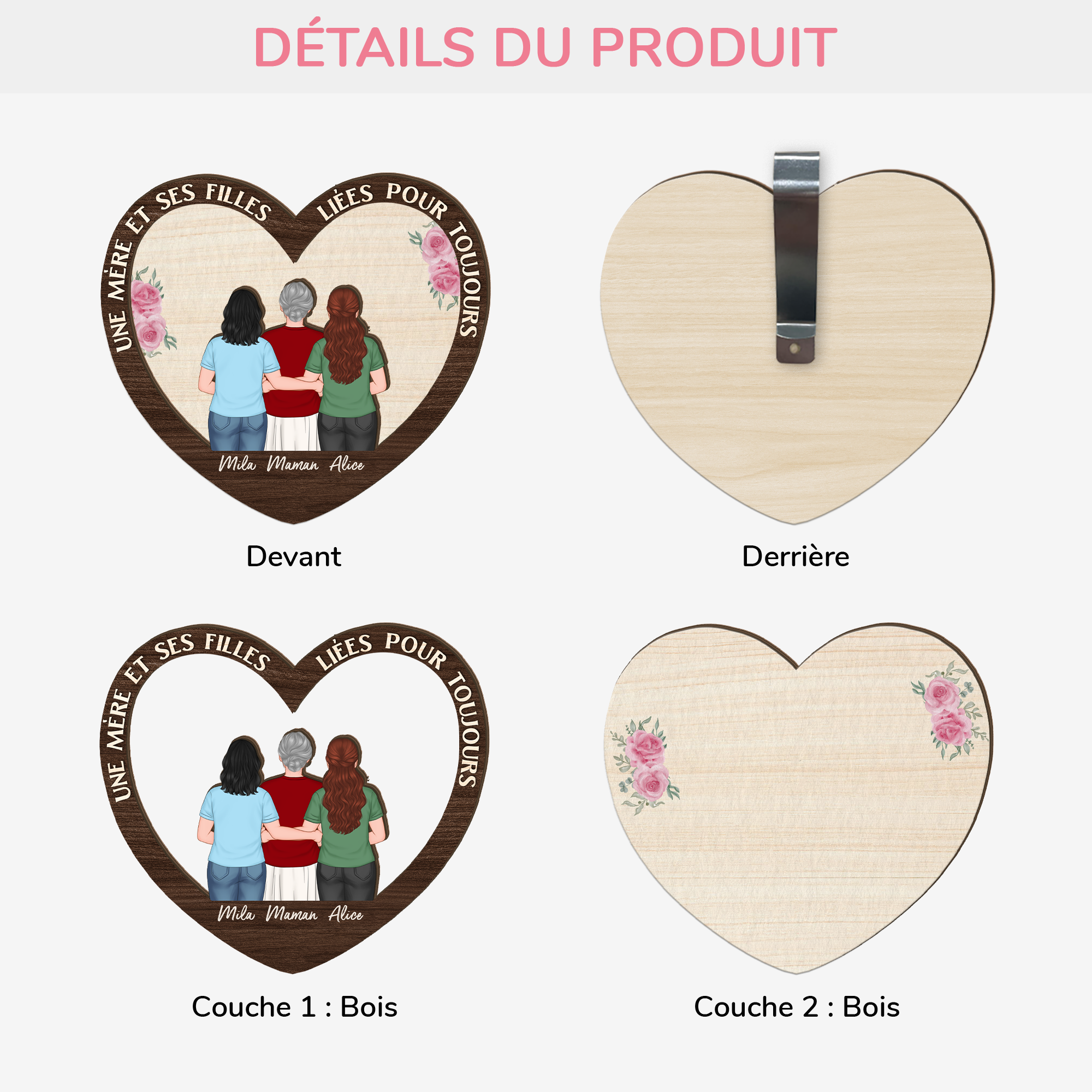 4157GFR3 clip pare soleil de voiture personnalise mere et fille 4157g3t0a