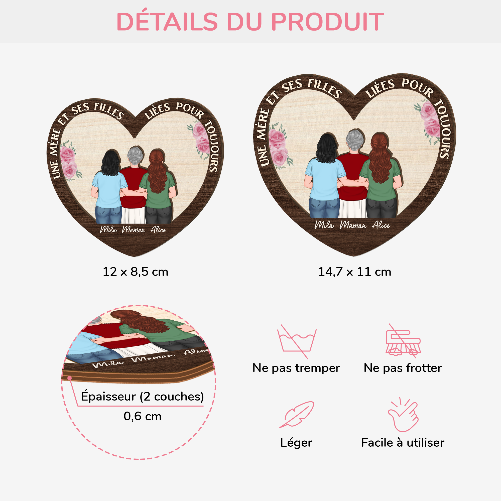 4157GFR4 clip pare soleil de voiture personnalise mere et fille 4157g3t0a