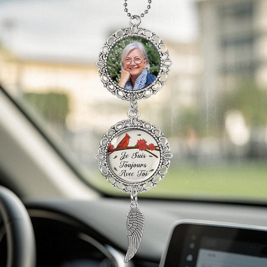 4163OFR1 pendentif de voiture avec photo personnalise je suis toujours avec toi 4163o8t5a
