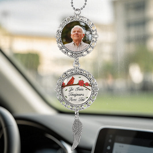 4163OFR2 pendentif de voiture avec photo personnalise je suis toujours avec toi 4163o8t5a
