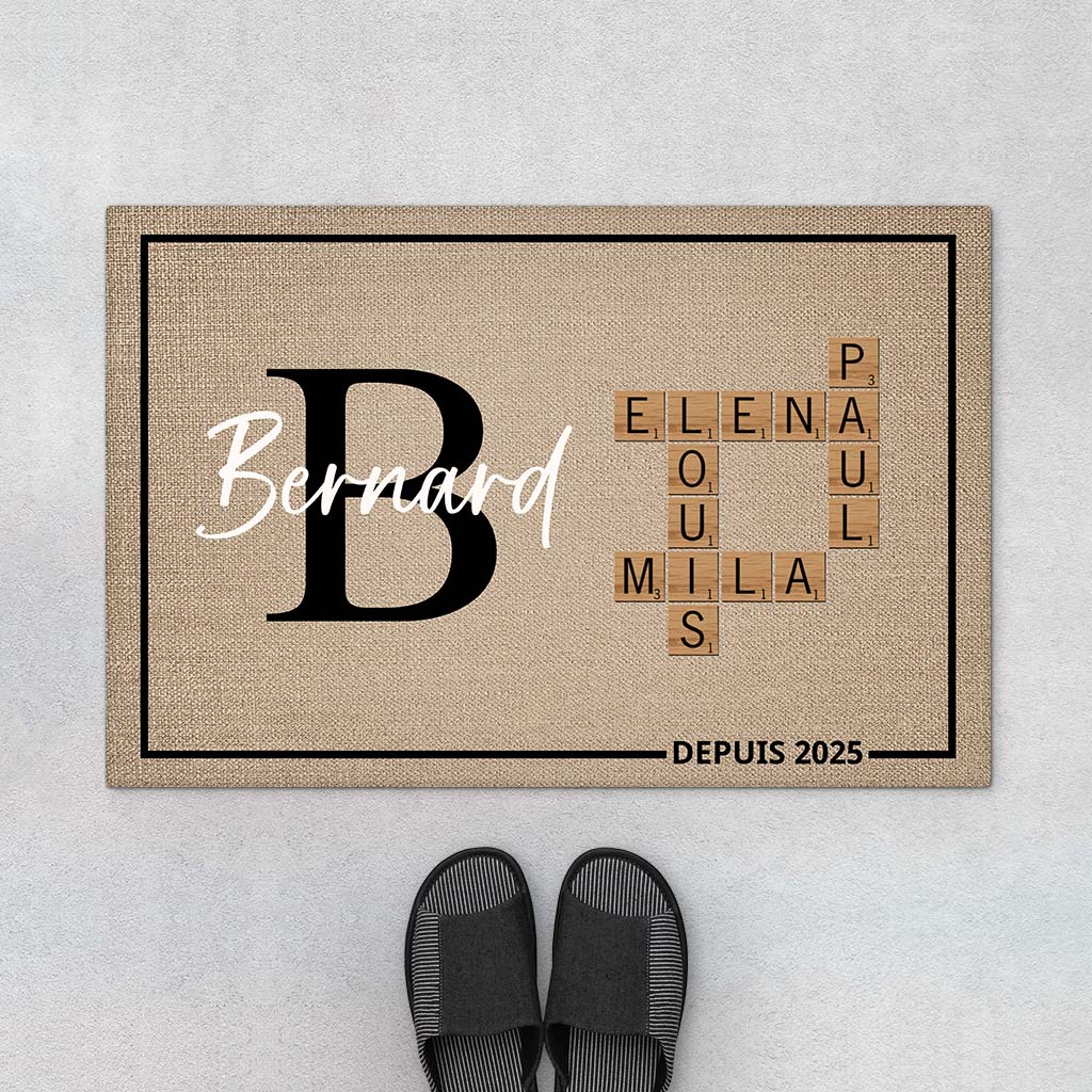 4188DFR1 paillasson famille personnalise cadeau mots croises avec nom 4188d9t5