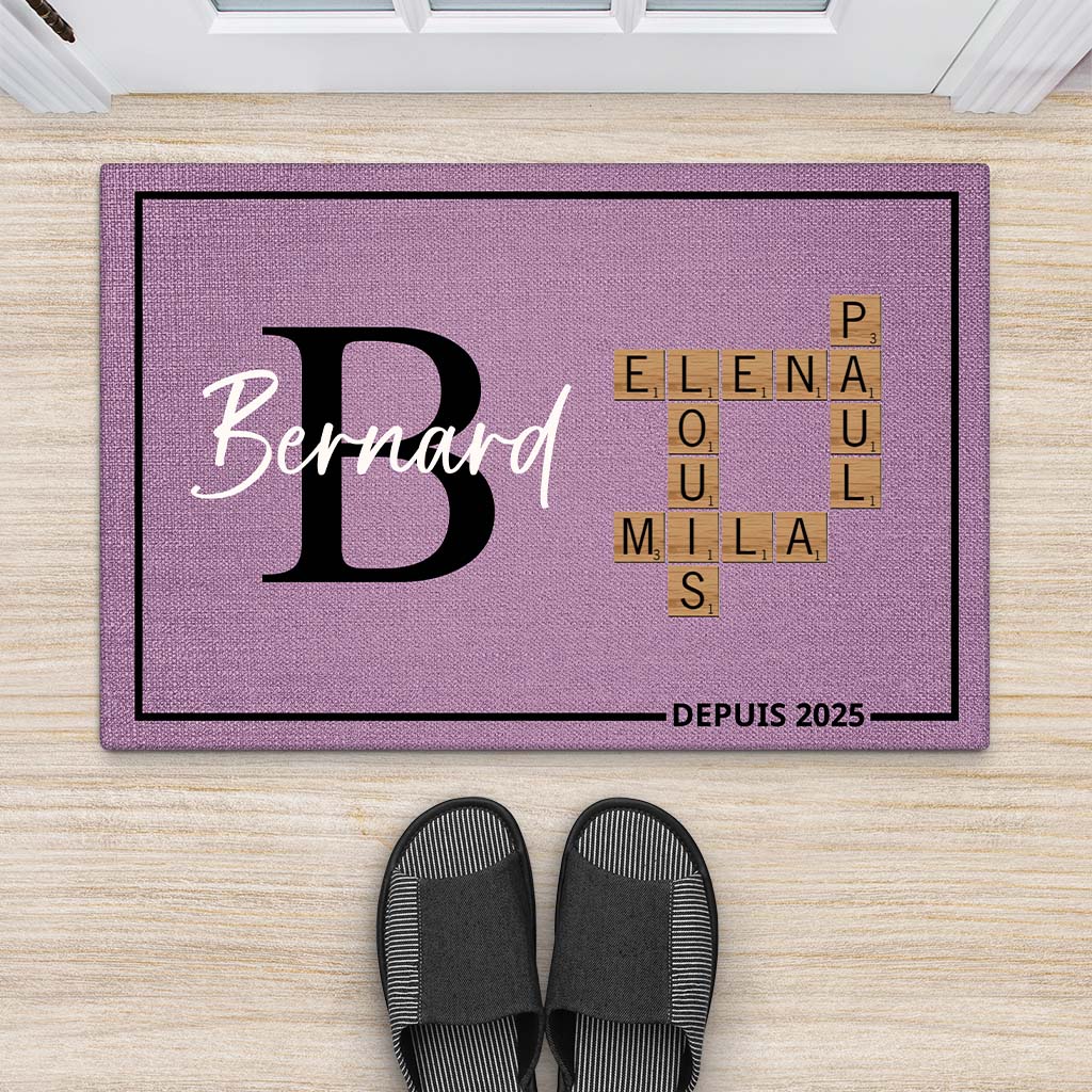 4188DFR2 paillasson famille personnalise cadeau mots croises avec nom 4188d9t5