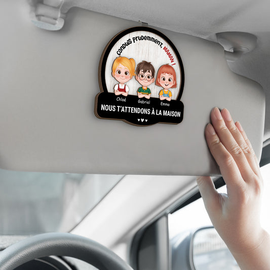 4190GFR2 clip pare soleil de voiture personnalise maman conduis prudemment 4190g9l0b