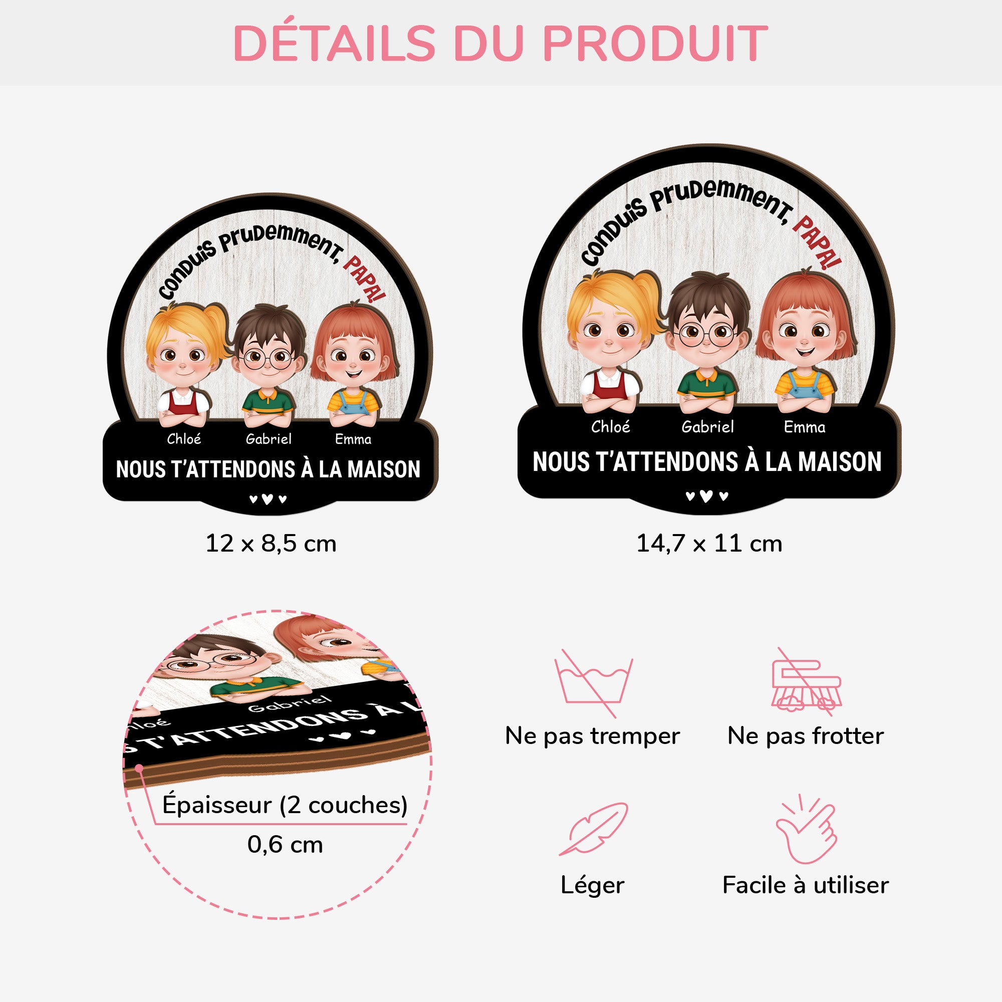 4190GFR4 clip pare soleil de voiture personnalise maman conduis prudemment 4190g9l0b