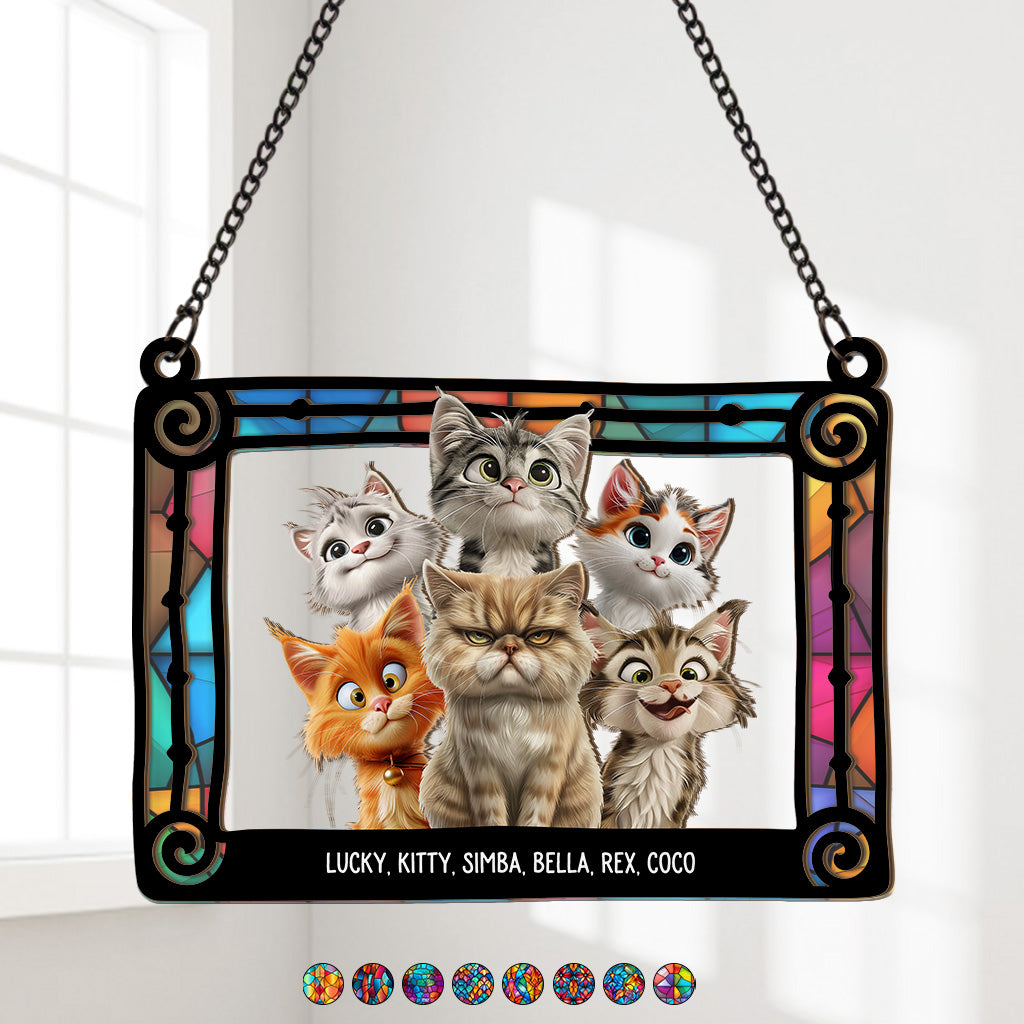 Chats Mignons Design Cartoon - Cadeau Personnalisé | Attrape-soleil