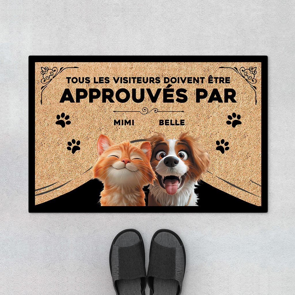 4199DFR1 paillasson personnalise animaux tous les invites doivent etre approuves 4199d