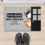 4208DFR2 paillasson personnalise avec chat notre maison nos regles version gris 4208d5m8d