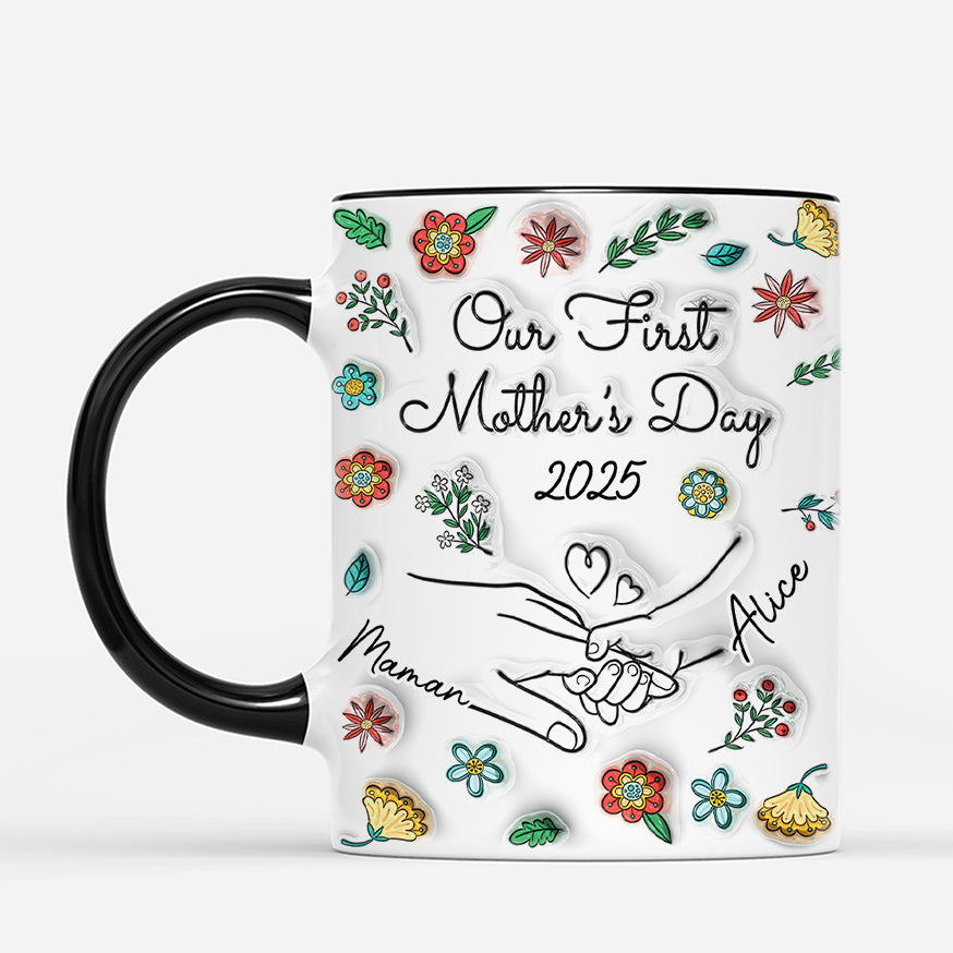 4214MFR2 effet dimpression 3d mug personnalise maman our first mothers day 4214m3t5a