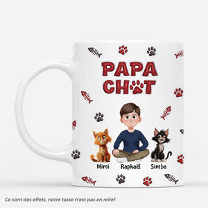 4218MFR1 effet dimpression 3d mug personnalise chien papa chat design cartoon rouge et noir 4218m8k0d