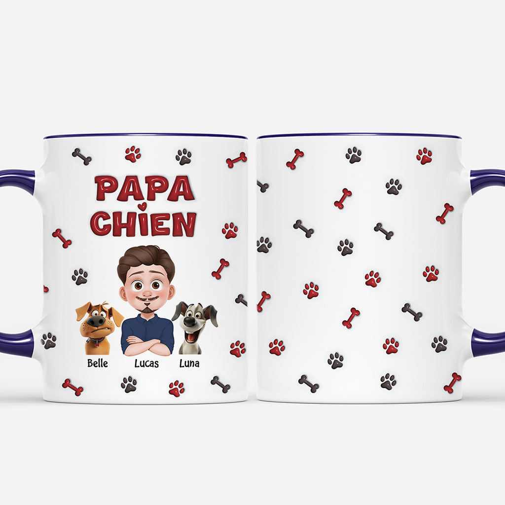 4218MFR2 effet dimpression 3d mug personnalise chien maman chien design cartoon rouge et noir 4218m8k0c