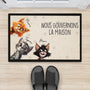 4223DFR2 paillasson chat personnalise nous gouvernons la maison design cartoon 4223d8t5d