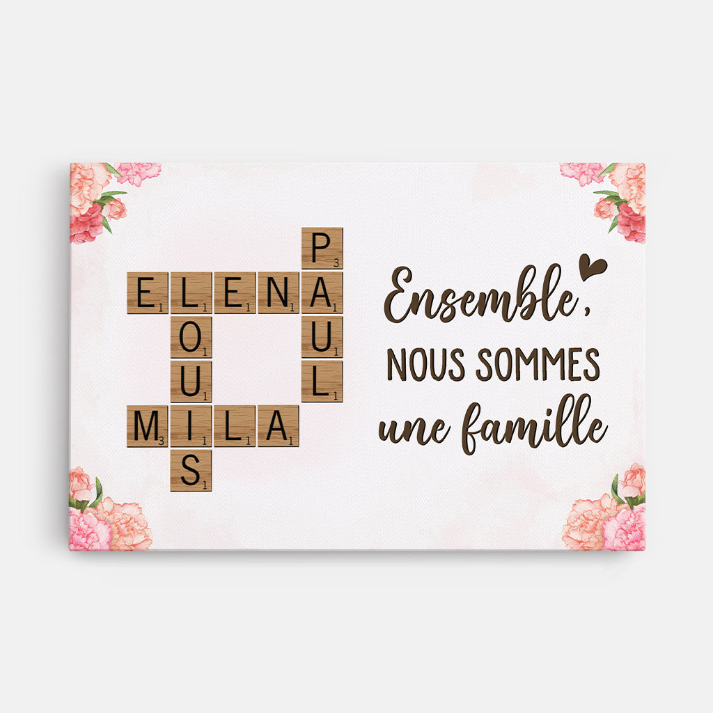 Ensemble Nous Formons Une Famille - Cadeau Personnalisé | Toile Pour Famille