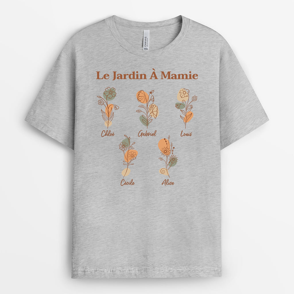 4233AFR2 t shirt personnalise avec prenom le jardin de maman 4233a3g5a