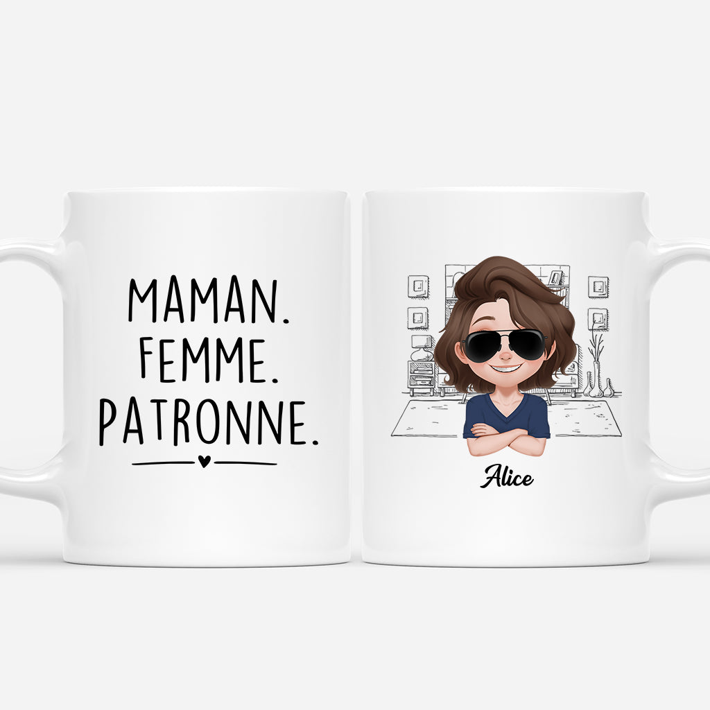 Maman, Femme, Patronne Design Cartoon - Cadeau Personnalisé | Mug Pour Maman